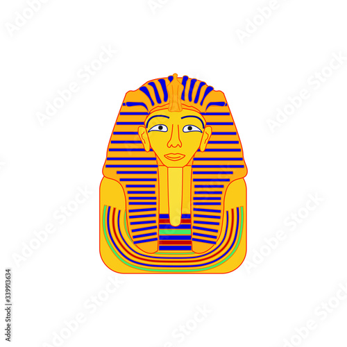funerary mask, from emperor tutankhamun of egypt. illustration for web and mobile design.