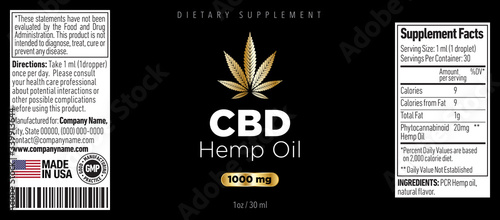 CBD Oil Bottle Label Template Design