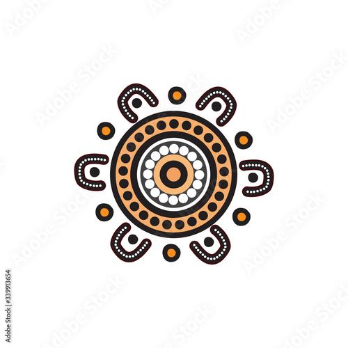 Aboriginal art dots painting icon logo design