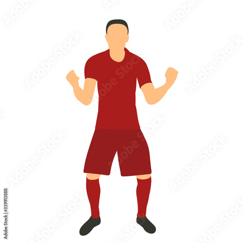 vector, on a white background, in a flat style a football player stands
