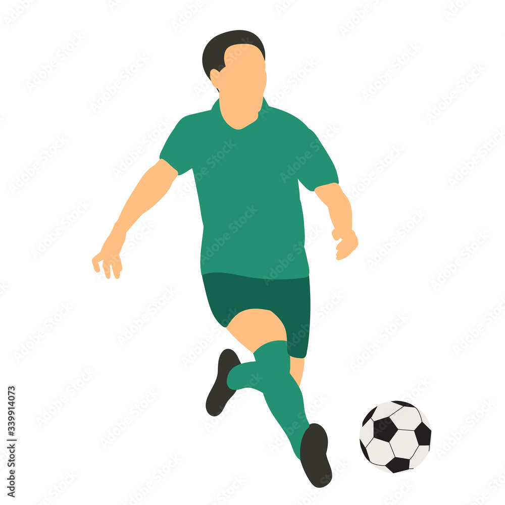 vector, on a white background, in a flat style soccer player with a ball vector, on a white background, in a flat style soccer player with a ball