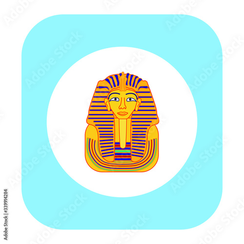 funerary mask, from emperor tutankhamun of egypt. illustration for web and mobile design.