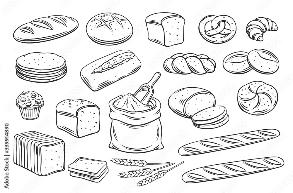 Bread and bakery pattern stock vector. Illustration of nutrition - 75199176 График дифференциального уравнения выпечки хлеба рисунок выпечки График дифференциального уравнения выпечки хлеба рисунок выпечки График дифференциального уравнения выпечки хлеба рисунок выпечки Bread outline icons Векторный объект Stock Adobe Stock
