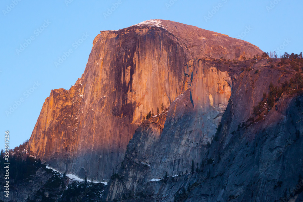 Half Dome in the warm sunset