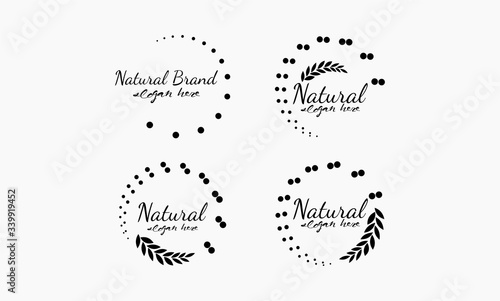 set black circular frame minimalist concept design logo