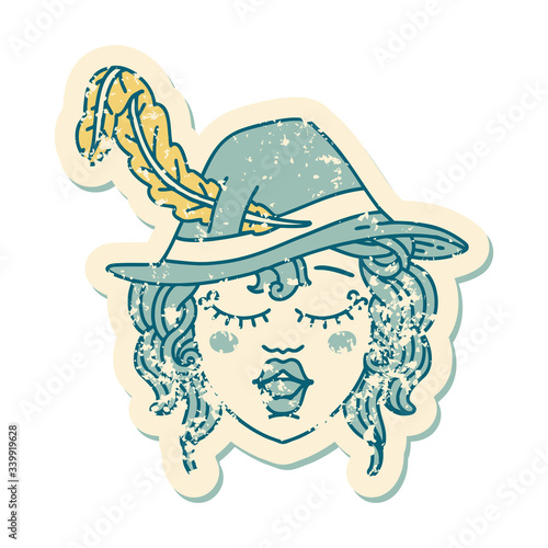 human bard character grunge sticker