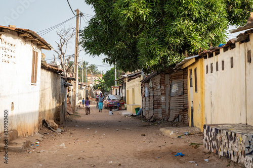 Fototapeta Naklejka Na Ścianę i Meble -  Typical small town in Gambia. Bakau.