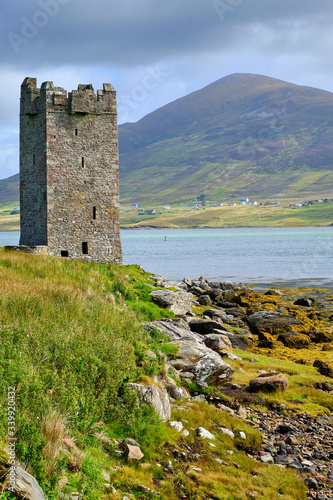 Grace O'Malley's Castle, consisting of the Kildavnet Tower (Irish name Caisleán Ghráinne). photo