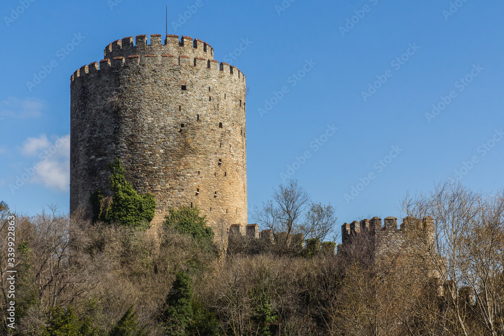 Round Tower of Roumeli Hissar Castle in Istanbul. Turkey Round Tower of Roumeli Hissar Castle in Istanbul. Turkey
