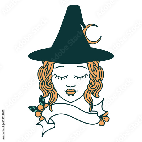 human witch character face illustration