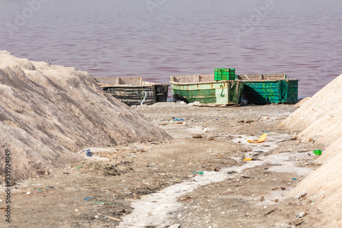 Lac Rose or Retba Lake. Dakar. Senegal. West Africa. UNESCO World Heritage. photo