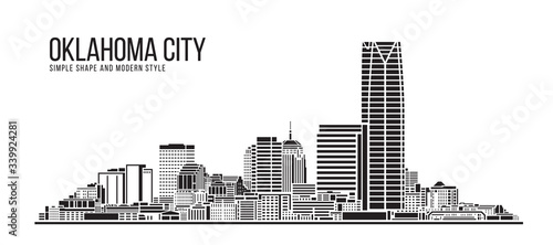 Cityscape Building Abstract Simple shape and modern style art Vector design - Oklahoma city