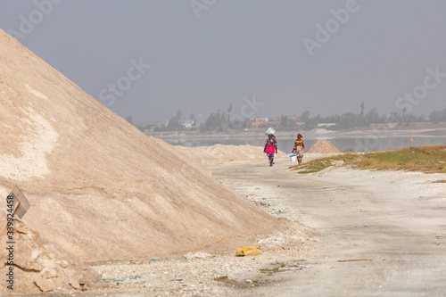 Lac Rose or Retba Lake. Dakar. Senegal. West Africa. UNESCO World Heritage. photo