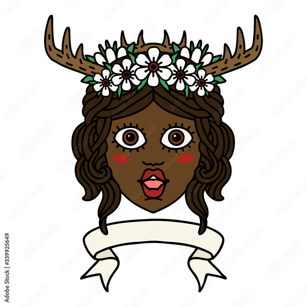 human druid character with banner illustration human druid character with banner illustration