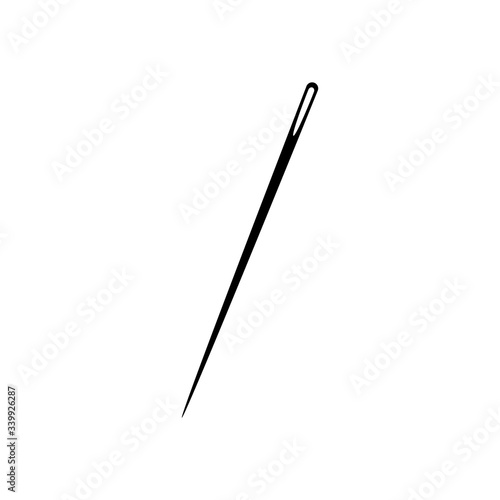 Needle icon in black simple design on an isolated background. EPS 10 vector