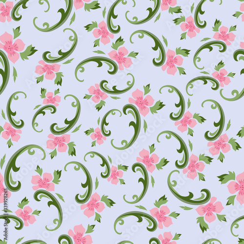 retro style floral seamless pattern