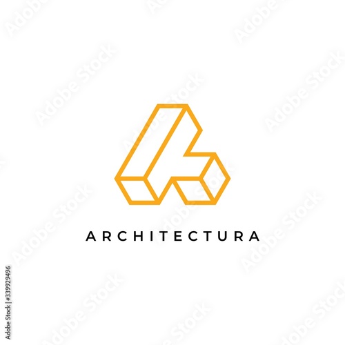 Letter A logo design inspiration vector template.Construction logo with letter shape symbol