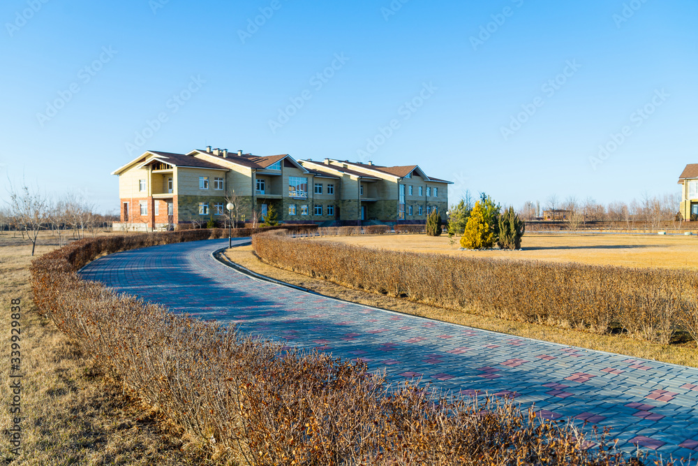 New live building in suburb. Hotel or townhouse in nature New live building in suburb. Hotel or townhouse in nature