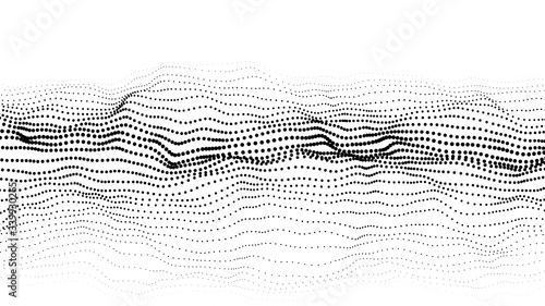 Vector abstract white futuristic background. Big data visualization. Digital dynamic wave of particles.