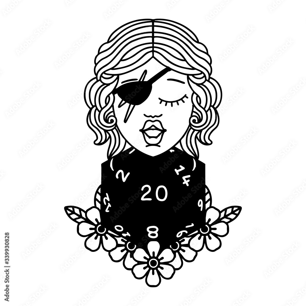 human rogue with natural twenty dice roll illustration human rogue with natural twenty dice roll illustration