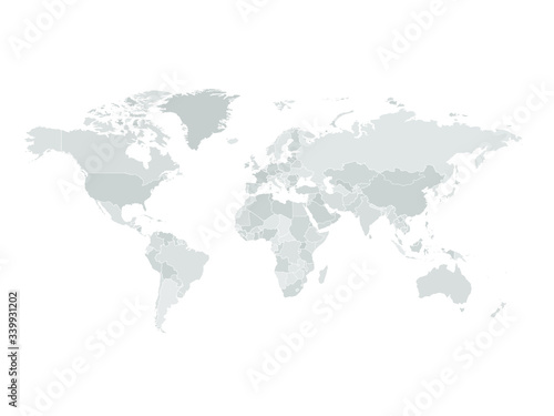 High detailed world map in greys colors on white background. Perfect for backgrounds, backdrop, business concepts, presentation, charts and wallpapers.
