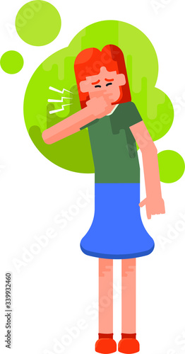 Illustration of symtomps, coughing
