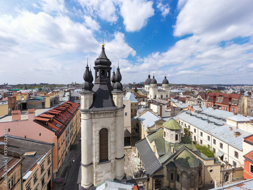 Fototapeta premium View on Armenian Cathedral of the Assumption of Mary from drone