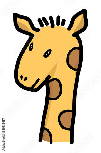 Giraffe / cartoon vector and illustration, hand drawn style, isolated on white background.