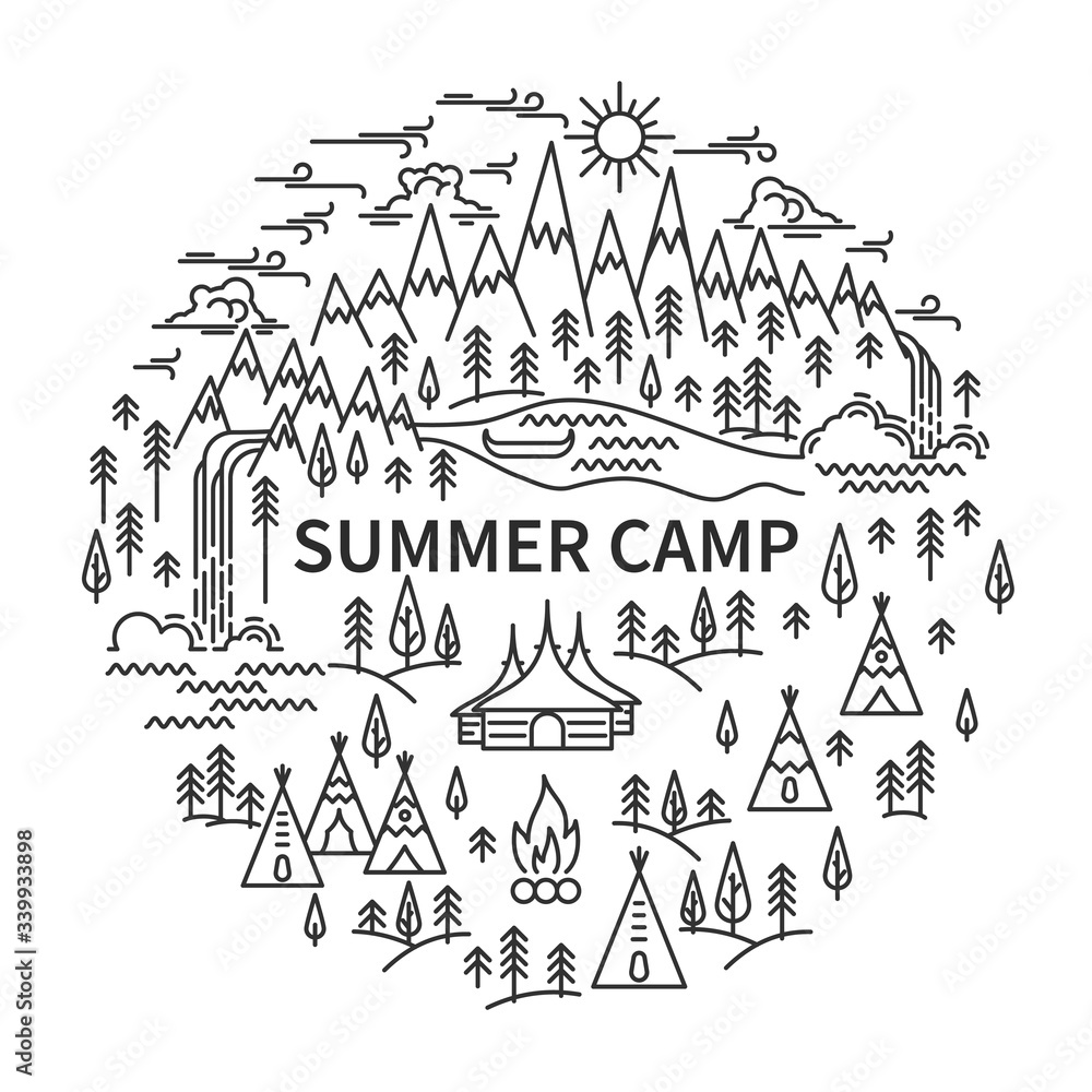 Obraz premium Banner for camping