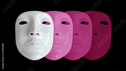 Mask in black background. 3D Illustration.