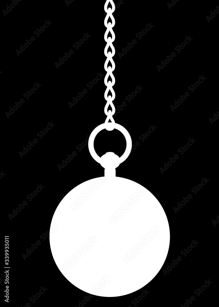 Pendulum of pocket watch. Illustration. Pendulum of pocket watch. Illustration.