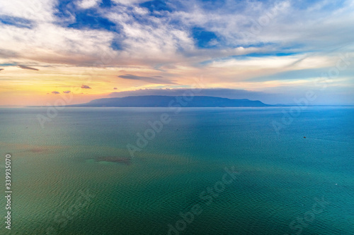 Monivong Bokor national park in Cambodia view from Phu Quoc island, Vietnam. photo