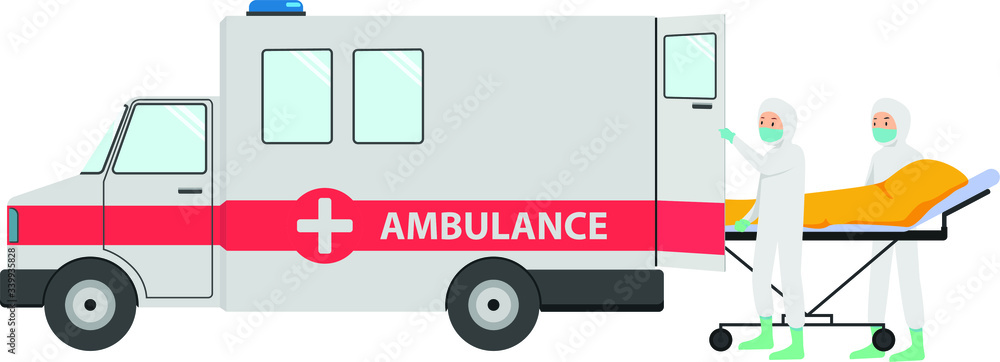 Fototapeta premium Medical staff are doing a quick respond to the pandemic patients