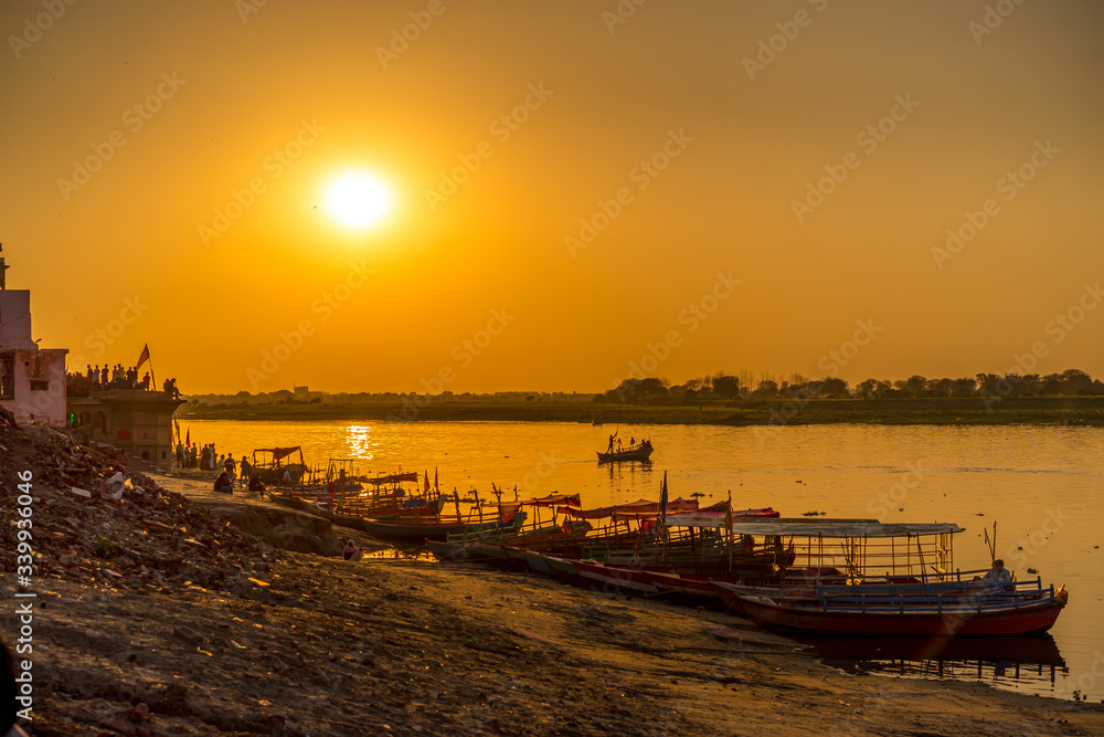 Obraz premium sunset view Vrindavan India