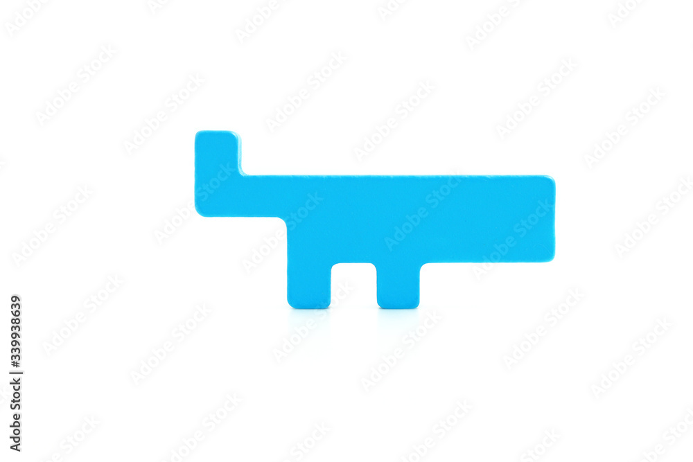 Wooden animal shape puzzle piece isolated on white background Wooden animal shape puzzle piece isolated on white background