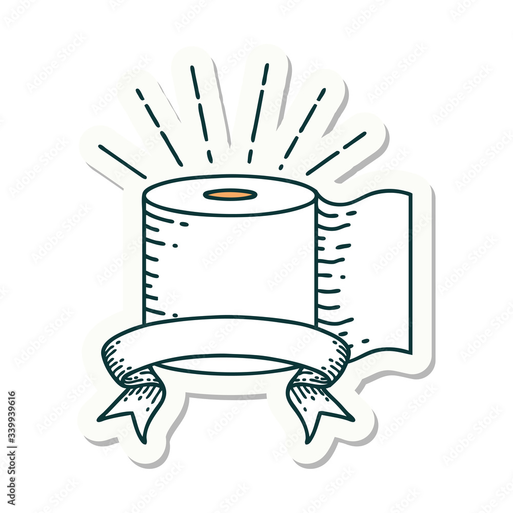 sticker of tattoo style toilet paper sticker of tattoo style toilet paper