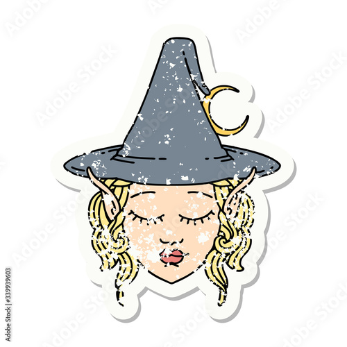 elf mage character face grunge sticker