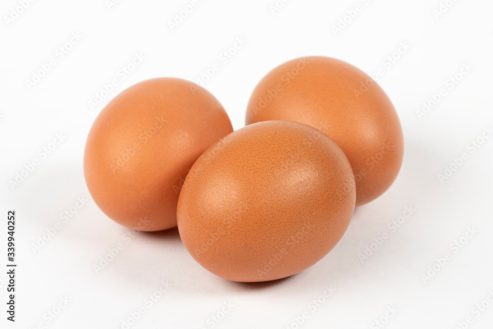 Fresh chicken eggs on white background Fresh chicken eggs on white background