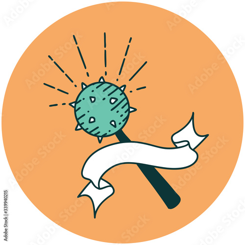icon of tattoo style medieval mace