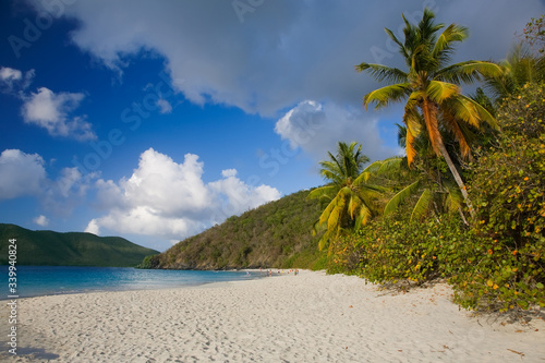 Cinnamon Bay Beach in the Virgin Islands National Park on the Caribbean island of St. John in the US Virgin Islands