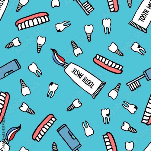 dental care seamless doodle pattern