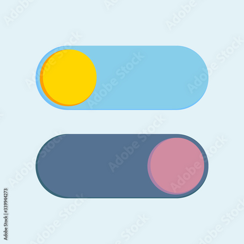 day and night. Day night concept, sun and moon, day night icon. User Interface element - On Off switcher