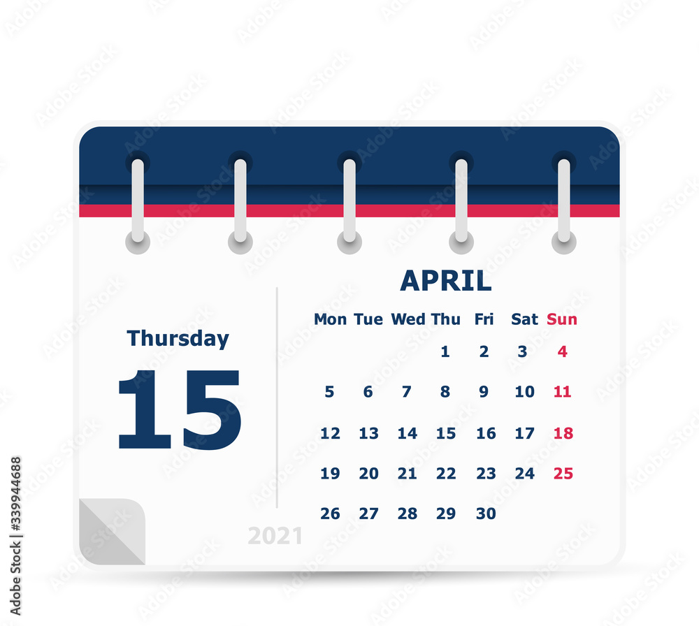 April 15 - Calendar Icon - 2021 April 15 - Calendar Icon - 2021