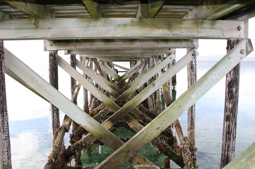 wooden bridge over the sea