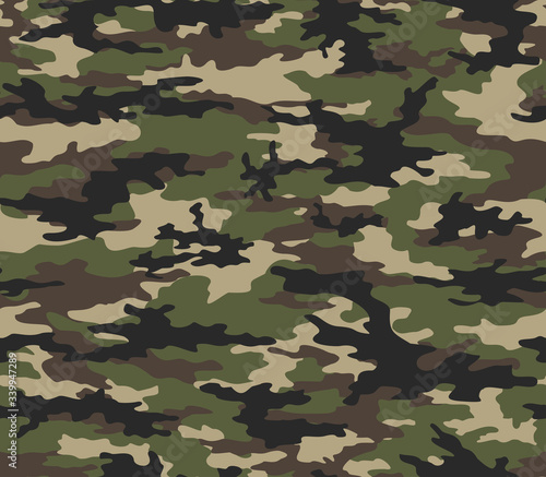 Camouflage seamless pattern military texture for print. Vector