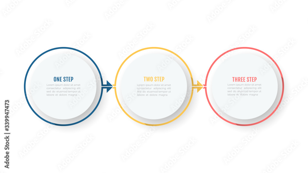 Vector thin line element with white circle and arrows process steps. Business concept with 3 options, circles. Vector thin line element with white circle and arrows process steps. Business concept with 3 options, circles.