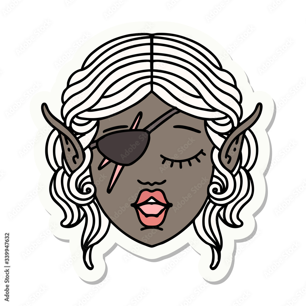 elf rogue character face sticker elf rogue character face sticker
