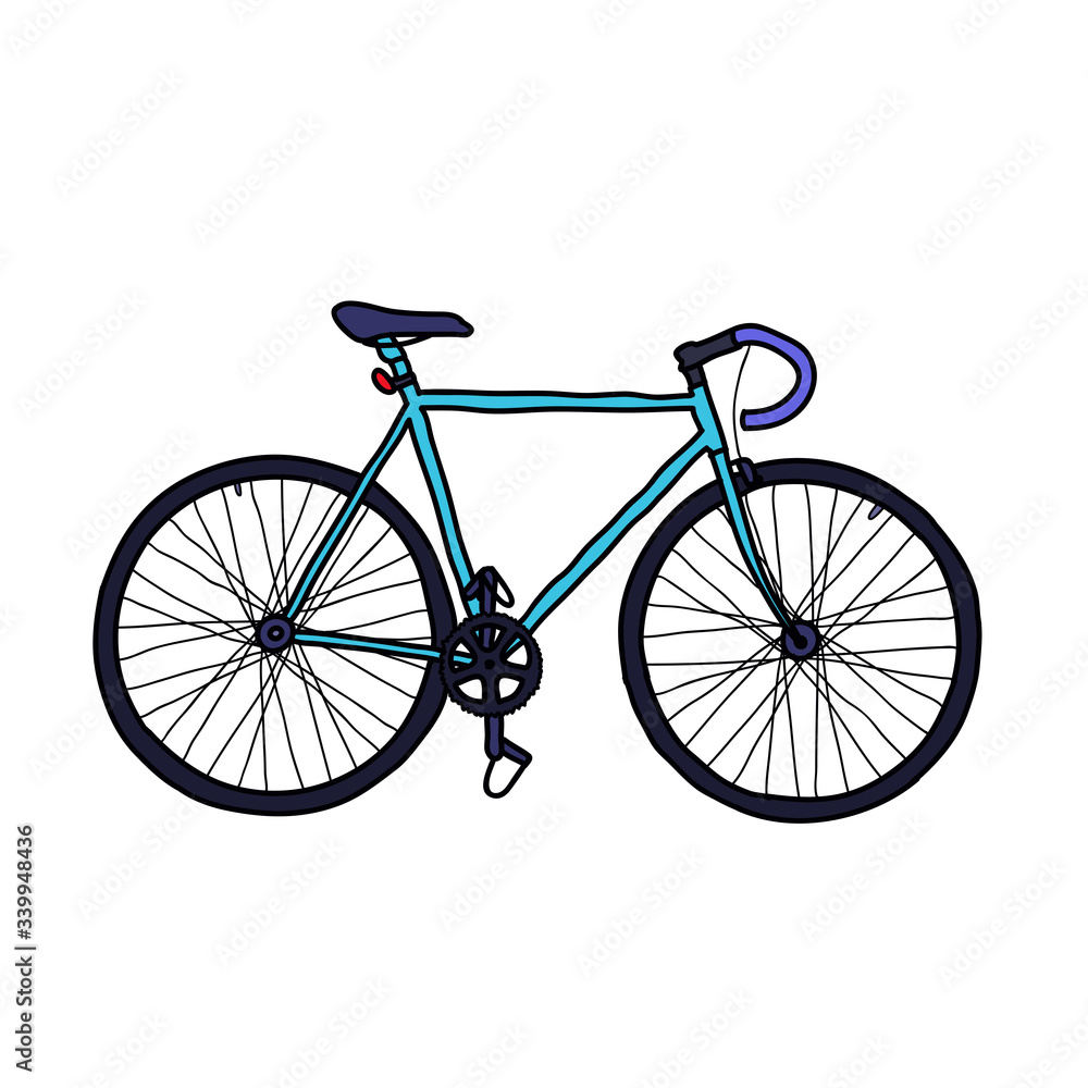 bicycle fixed gear doodle icon