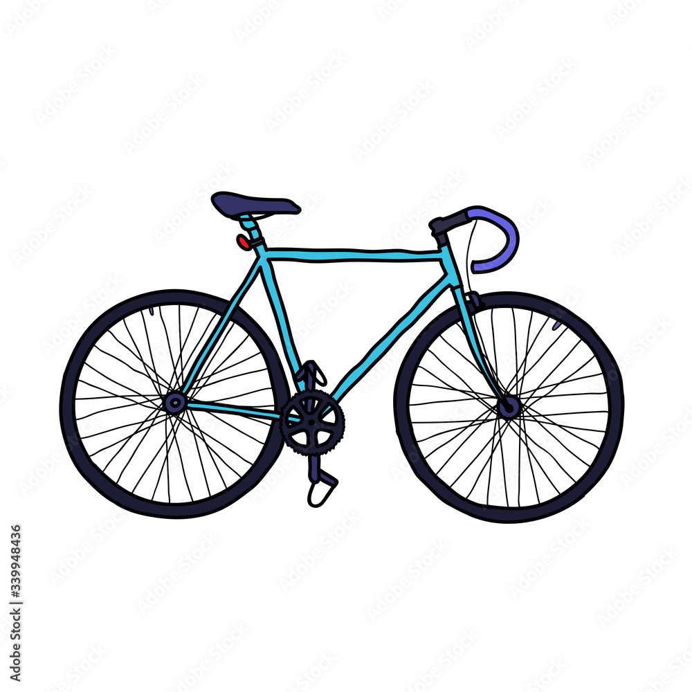 Obraz premium bicycle fixed gear doodle icon