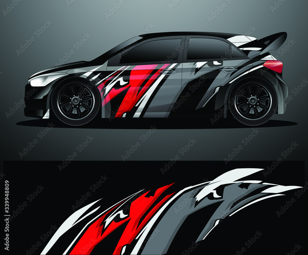 Rally car decal graphic wrap vector, abstract background Rally car decal graphic wrap vector, abstract background